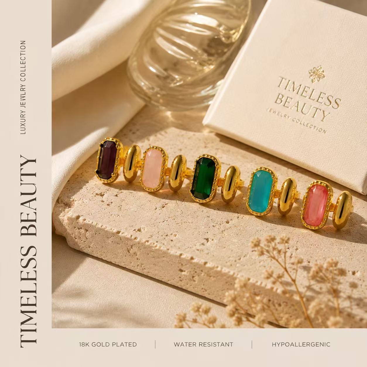 Colorful Stone Statement Ring - Image 5
