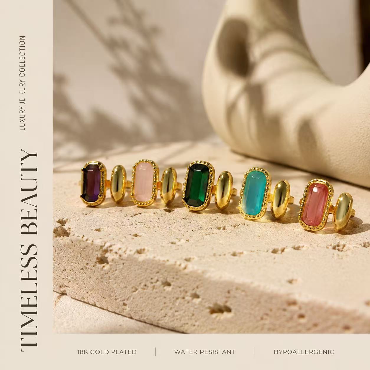 Colorful Stone Statement Ring - Image 3