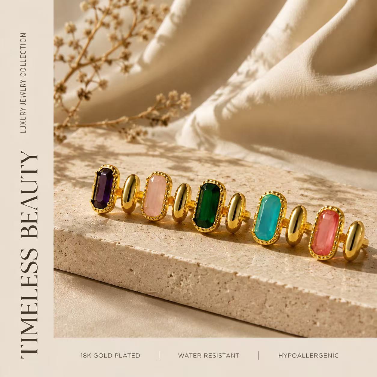 Colorful Stone Statement Ring - Image 2