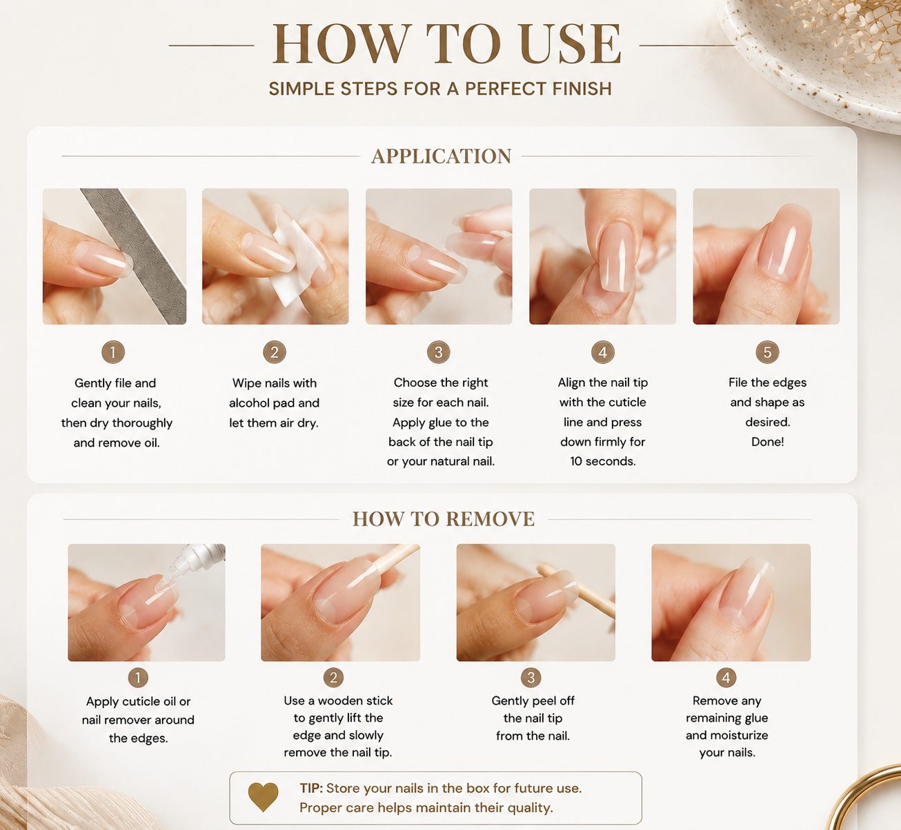 24PCS Press On Nails Set – Reusable Glossy False Nails for Women - Image 9