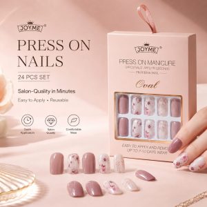 press on nails 24pcs reusable false nails set with glossy finish and adhesive tabs